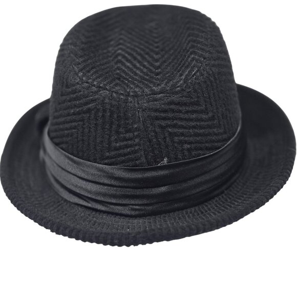 Stacy Adams Black Fedora Hat L/XL Polyester - Picture 3 of 12